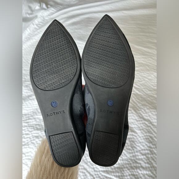 Rothy's The Point Flats 8.5 Gray Black Camo Slip On Knit Washable Ballet Shoes - Picture 11 of 11